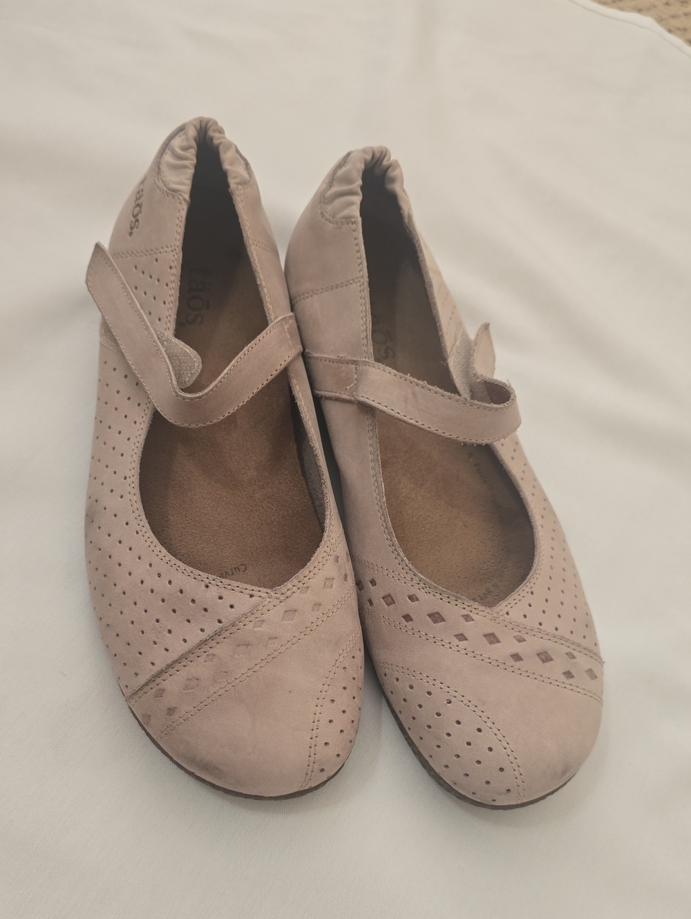 Taos Footwear Taupe Suede Mary Jane Flats